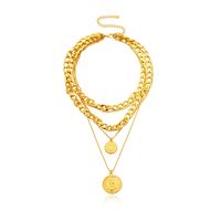 Hip-hop Retro Streetwear Round Alloy Plating Women's Layered Necklaces sku image 1