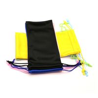 In Stock Wholesale New Microfiber Glasses Bag Solid Color Drawstring Bundle Cellphone Storage Bag Sun Glasses Cloth Pouch main image 3