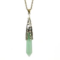 Casual Simple Style Hexagon Prism Crystal Agate Pendant Necklace Long Necklace In Bulk sku image 4
