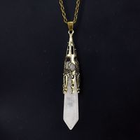 Casual Simple Style Hexagon Prism Crystal Agate Pendant Necklace Long Necklace In Bulk sku image 2