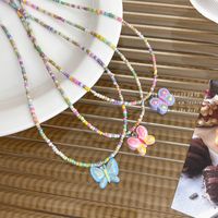 Sweet Cool Style Butterfly Beaded Arylic Women's Pendant Necklace main image 5