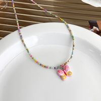 Sweet Cool Style Butterfly Beaded Arylic Women's Pendant Necklace sku image 1
