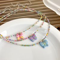 Sweet Cool Style Butterfly Beaded Arylic Women's Pendant Necklace main image 4