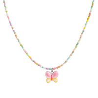 Sweet Cool Style Butterfly Beaded Arylic Women's Pendant Necklace main image 3