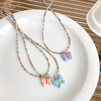 Sweet Cool Style Butterfly Beaded Arylic Women's Pendant Necklace main image 1