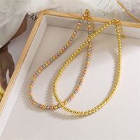 Simple Style Round Copper Gold Plated Necklace In Bulk main image 1