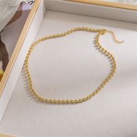 Simple Style Round Copper Gold Plated Necklace In Bulk main image 3