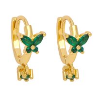 1 Pair Modern Style Butterfly Plating Inlay Copper Zircon 18k Gold Plated Earrings main image 3