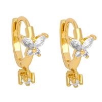 1 Pair Modern Style Butterfly Plating Inlay Copper Zircon 18k Gold Plated Earrings main image 2