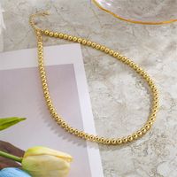 Baroque Style Round Copper Gold Plated Necklace In Bulk sku image 4