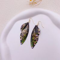 1 Pair Simple Style Wings Copper Epoxy Women's Drop Earrings sku image 49