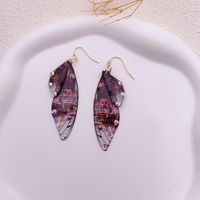 1 Pair Simple Style Wings Copper Epoxy Women's Drop Earrings sku image 48