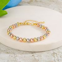 Simple Style Round Copper Gold Plated Bracelets In Bulk sku image 1