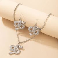 Exaggerated Cool Style Dragon Alloy Plating Women's Earrings Necklace main image 3
