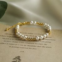 Simple Style Round Copper Gold Plated Bracelets In Bulk sku image 2