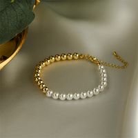 Simple Style Round Copper Gold Plated Bracelets In Bulk sku image 4