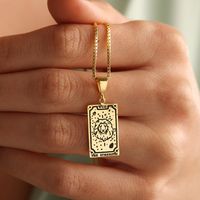 Retro Tarot Stainless Steel Plating 18k Gold Plated Pendant Necklace main image 8