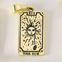 Retro Tarot Stainless Steel Plating 18k Gold Plated Pendant Necklace sku image 1