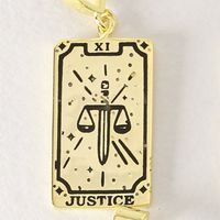 Retro Tarot Stainless Steel Plating 18k Gold Plated Pendant Necklace sku image 5