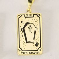 Retro Tarot Stainless Steel Plating 18k Gold Plated Pendant Necklace sku image 6