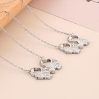 Stainless Steel Titanium Steel 18K Gold Plated Cute Plating Inlay Cartoon Character Artificial Diamond Pendant Necklace main image 6