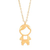 Stainless Steel Titanium Steel 18K Gold Plated Cute Plating Inlay Cartoon Character Artificial Diamond Pendant Necklace sku image 3