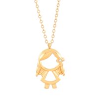 Stainless Steel Titanium Steel 18K Gold Plated Cute Plating Inlay Cartoon Character Artificial Diamond Pendant Necklace sku image 4