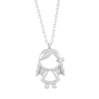 Stainless Steel Titanium Steel 18K Gold Plated Cute Plating Inlay Cartoon Character Artificial Diamond Pendant Necklace sku image 2