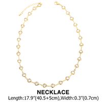 Elegant Heart Shape Copper Plating Inlay Zircon 18k Gold Plated Bracelets Necklace main image 5