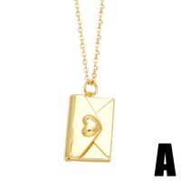 Simple Style Envelope Stainless Steel Copper Plating 18k Gold Plated Pendant Necklace sku image 1