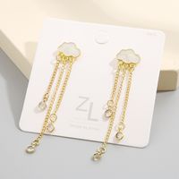Ig Style Sweet Clouds Alloy Plating Chain Inlay Resin Pearl Women's Drop Earrings main image 5