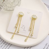 Ig Style Sweet Clouds Alloy Plating Chain Inlay Resin Pearl Women's Drop Earrings main image 3