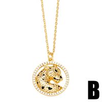 Hip-hop Modern Style Animal Heart Shape Stainless Steel Copper Plating Inlay Zircon 18k Gold Plated Pendant Necklace main image 4