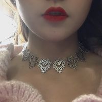 Fashion Heart Shape Butterfly Alloy Plating Women's Necklace sku image 1