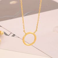 Stainless Steel Titanium Steel 18K Gold Plated Simple Style Plating Round Pendant Necklace main image 8