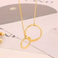 Stainless Steel Titanium Steel 18K Gold Plated Simple Style Plating Round Pendant Necklace main image 9