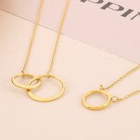 Stainless Steel Titanium Steel 18K Gold Plated Simple Style Plating Round Pendant Necklace main image 1