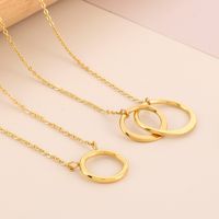 Stainless Steel Titanium Steel 18K Gold Plated Simple Style Plating Round Pendant Necklace main image 6