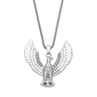 Hip-hop Cool Style Eagle Stainless Steel Alloy Plating Inlay Rhinestones Unisex Pendant Necklace Long Necklace main image 5