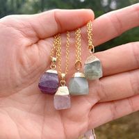 Simple Style Geometric Stainless Steel Natural Stone Pendant Necklace In Bulk main image 2