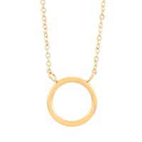 Stainless Steel Titanium Steel 18K Gold Plated Simple Style Plating Round Pendant Necklace sku image 1