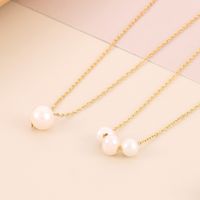 Stainless Steel Shell Titanium Steel 18K Gold Plated Simple Style Plating Round Necklace main image 1