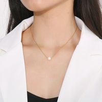 Stainless Steel Shell Titanium Steel 18K Gold Plated Simple Style Plating Round Necklace main image 3