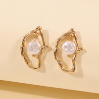 Elegant Geometric Alloy Inlay Artificial Pearls Women's Drop Earrings main image 3