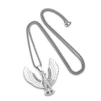 Hip-hop Cool Style Eagle Stainless Steel Alloy Plating Inlay Rhinestones Unisex Pendant Necklace Long Necklace main image 3