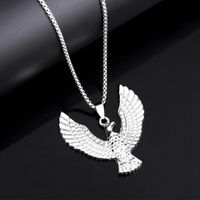Hip-hop Cool Style Eagle Stainless Steel Alloy Plating Inlay Rhinestones Unisex Pendant Necklace Long Necklace main image 2