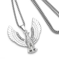 Hip-hop Cool Style Eagle Stainless Steel Alloy Plating Inlay Rhinestones Unisex Pendant Necklace Long Necklace main image 4