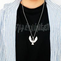 Hip-hop Cool Style Eagle Stainless Steel Alloy Plating Inlay Rhinestones Unisex Pendant Necklace Long Necklace main image 1