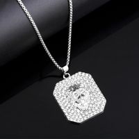 Hip Hop Style Cool Animal Lion Acier Inoxydable Alliage Placage Incruster Strass Hommes Pendentif Sautoir main image 2