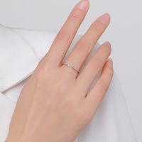 Wholesale Simple Style Solid Color Sterling Silver Inlay Zircon Open Ring main image 4